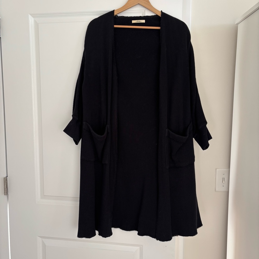 Black Knit Long Cardigan